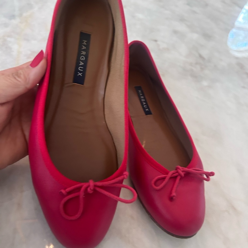 Margaux Demi Flats in Nappa Scarlet red color in size 37.5 US size 7.5